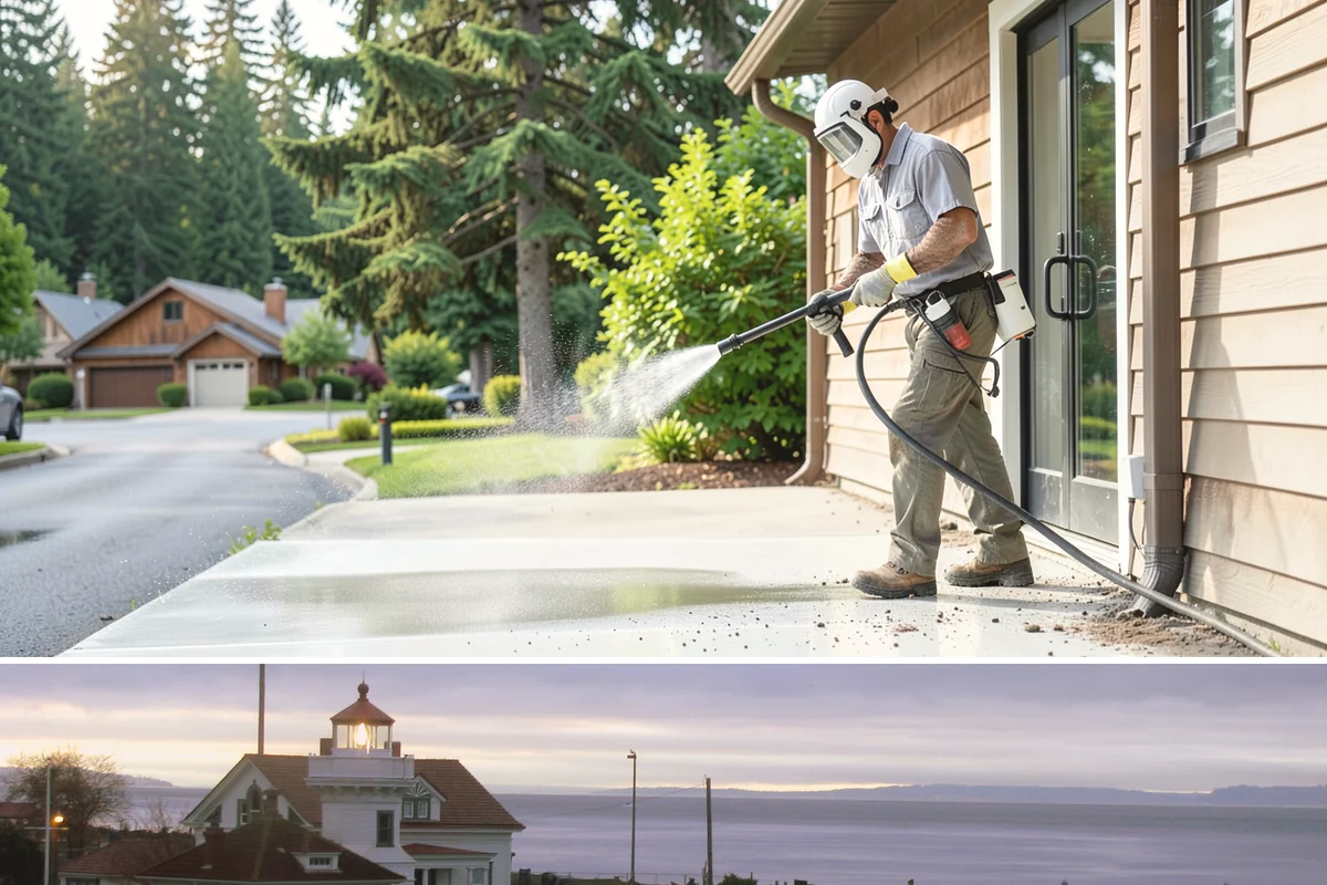 Soft House Washing in Mukilteo, Snohomish County, WA - The drier stretches from June through September let the low-pressure rinse dry cleanly and slow future regrowth.