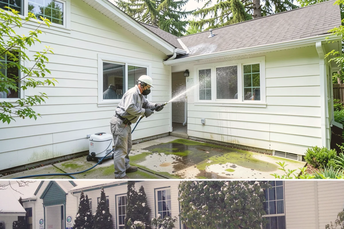 Soft House Washing in Pacific, King County, WA - The drier stretches from June through September let the low-pressure rinse dry cleanly and slow future regrowth.