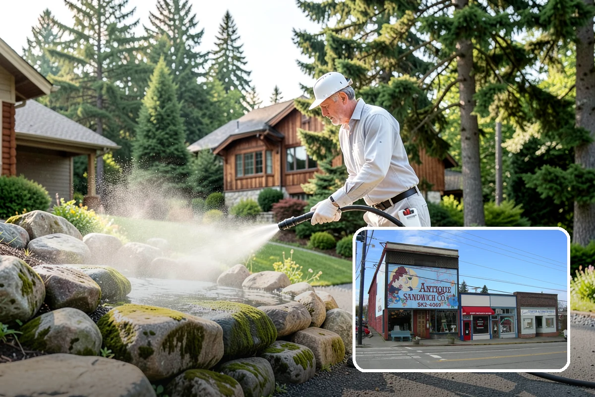 Soft House Washing in Ruston, Pierce County, WA - Eliminates the danger of water pushed behind siding