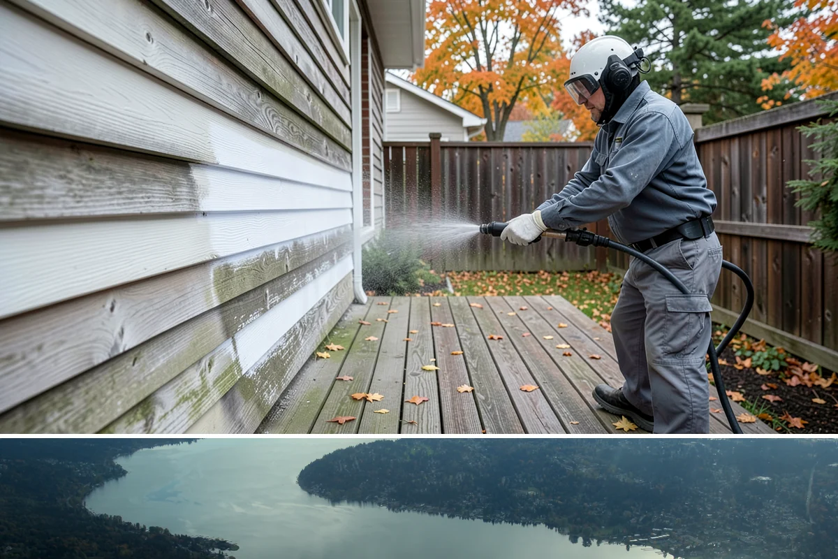 Soft House Washing in Sammamish, King County, WA - The drier stretches from June through September let the low-pressure rinse dry cleanly and slow future regrowth.