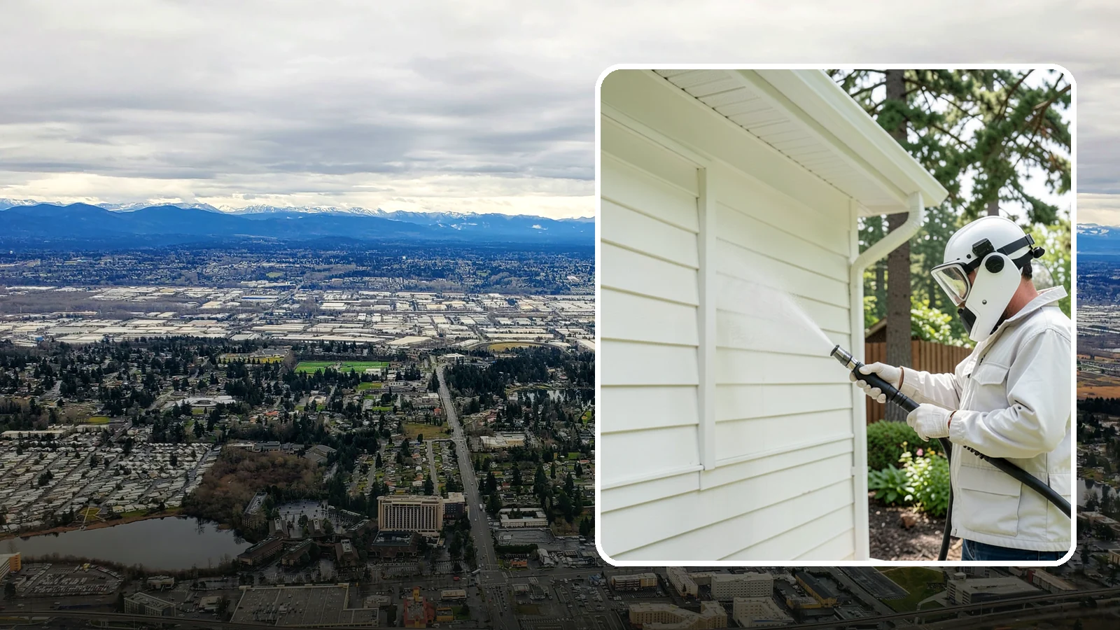 Soft House Washing in SeaTac, King County, WA - Soft house washing uses low pressure and specialized detergents to clean delicate siding without the risk of gouging or water...