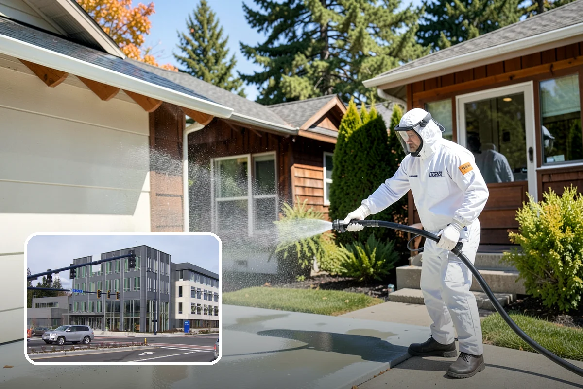Soft House Washing in Shoreline, King County, WA - Eliminates the danger of water pushed behind siding
