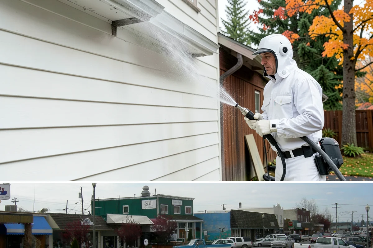 Soft House Washing in Stanwood, Snohomish County, WA - The drier stretches from June through September let the low-pressure rinse dry cleanly and slow future regrowth.