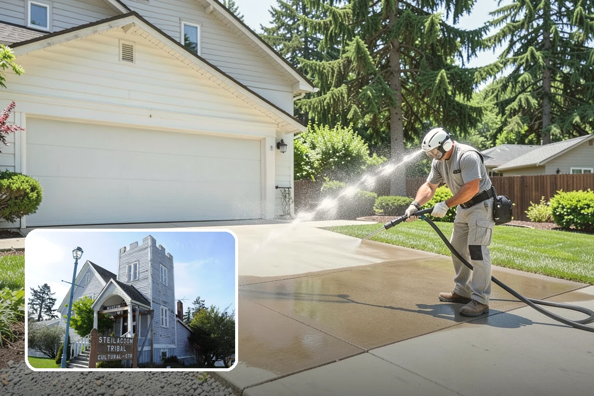 Soft House Washing in Steilacoom, Pierce County, WA - Eliminates the danger of water pushed behind siding