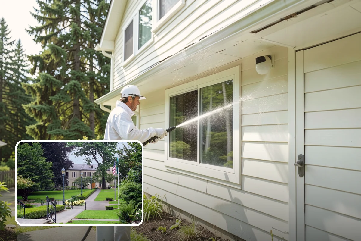 Soft House Washing in Woodinville, King County, WA - Eliminates the danger of water pushed behind siding
