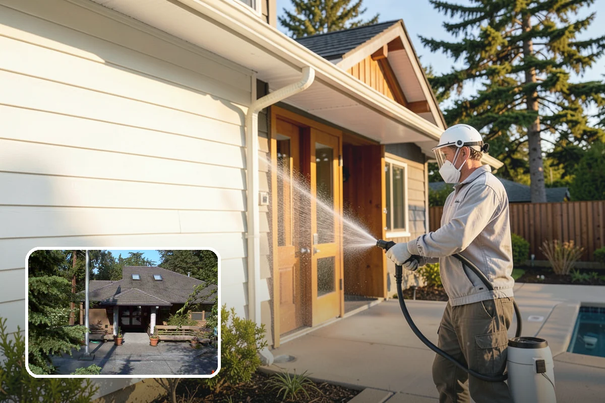 Soft House Washing in Yarrow Point, King County, WA - Eliminates the danger of water pushed behind siding