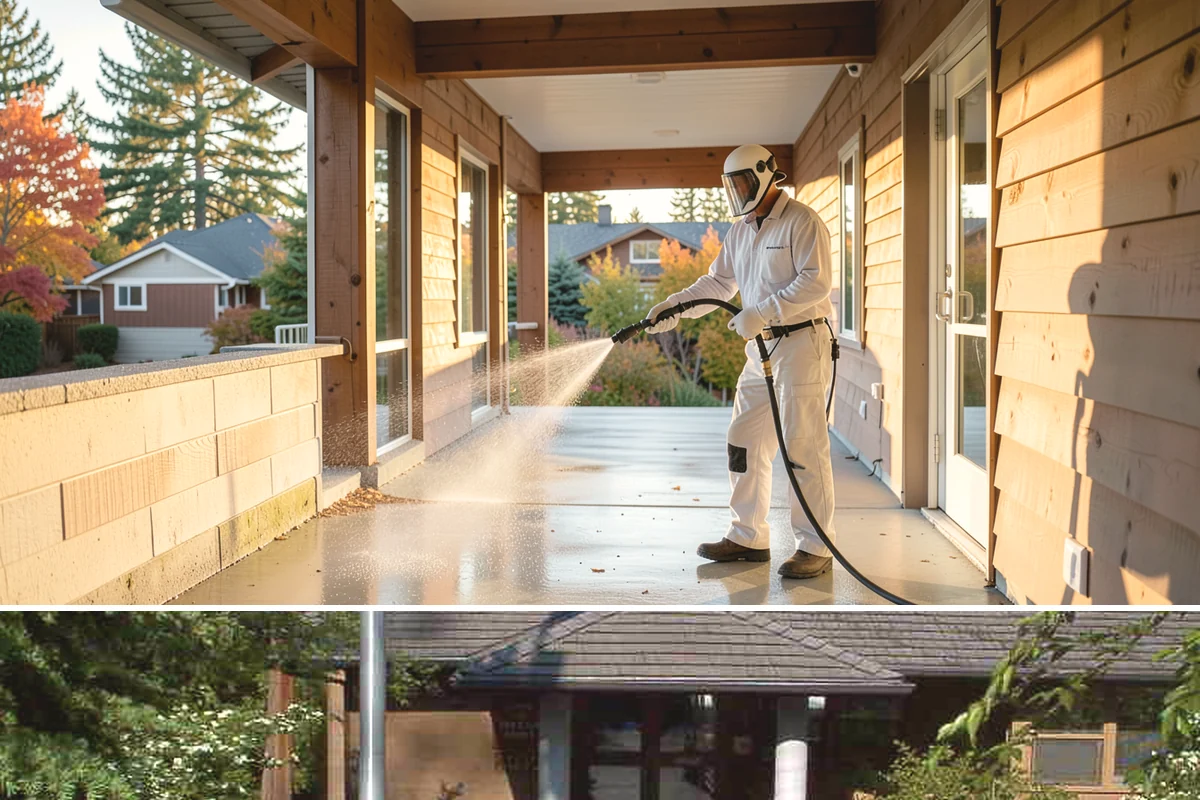 Soft House Washing in Yarrow Point, King County, WA - The drier stretches from June through September let the low-pressure rinse dry cleanly and slow future regrowth.