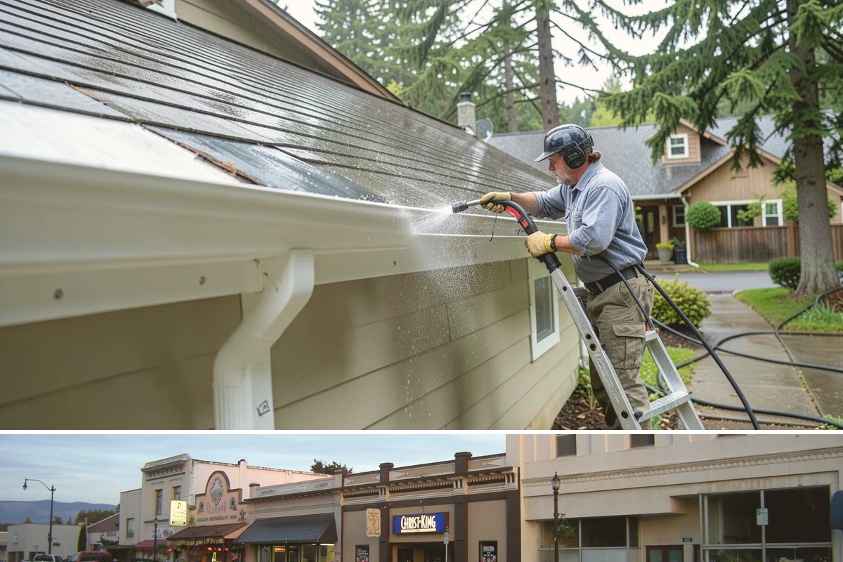 Soft Roof Washing in Burlington, Skagit County, WA - Dry, mild days in summer give the soft wash solution ideal conditions to break down growth completely.