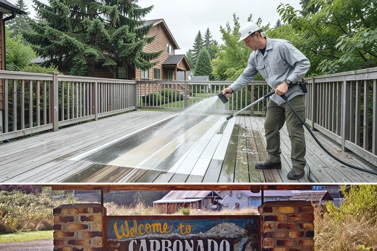 Soft Roof Washing in Carbonado, Pierce County, WA - Dry, mild days in summer give the soft wash solution ideal conditions to break down growth completely.