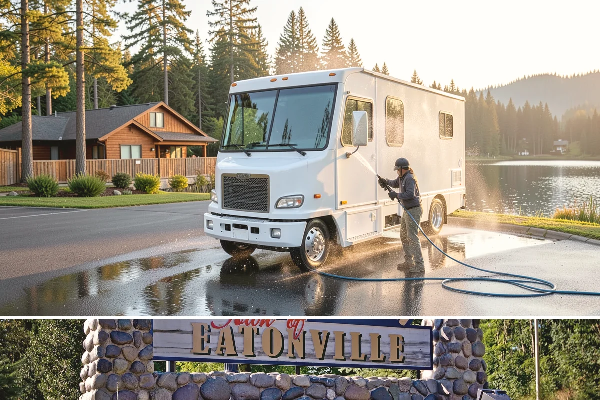 Soft Roof Washing in Eatonville, Pierce County, WA - Dry, mild days in summer give the soft wash solution ideal conditions to break down growth completely.
