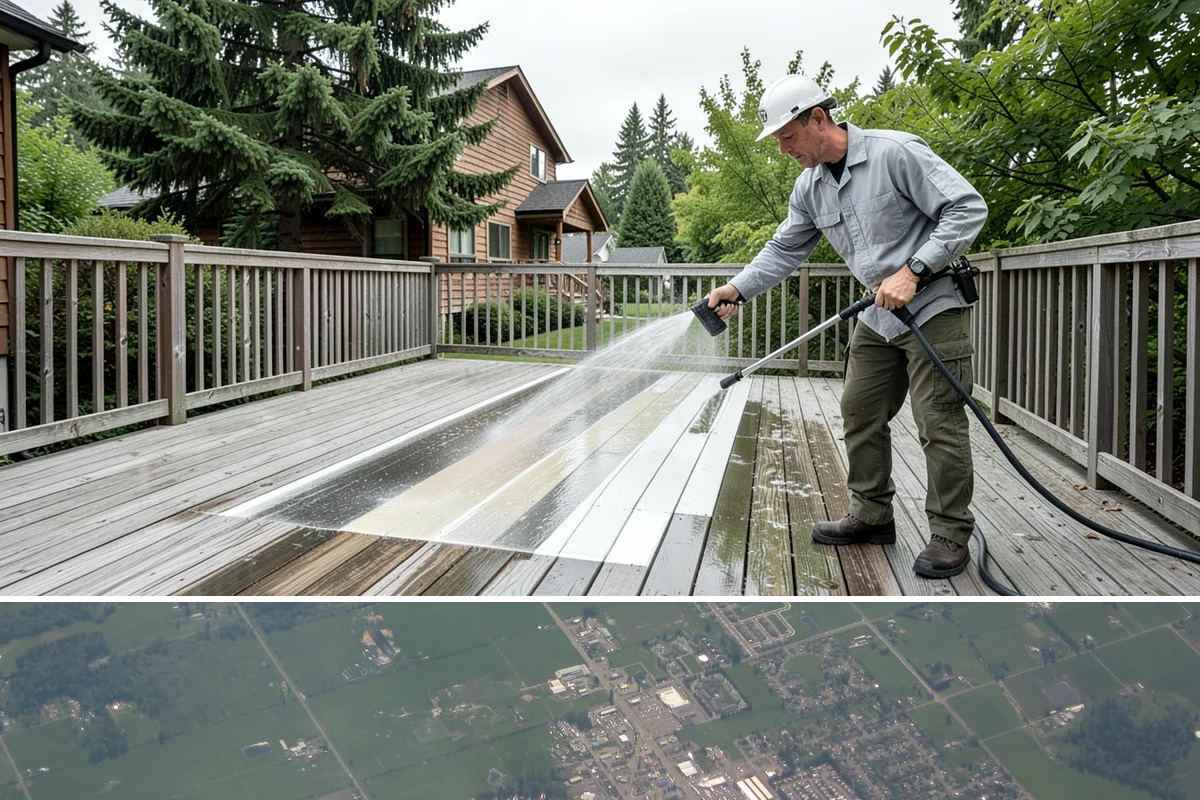 Soft Roof Washing in Enumclaw, King County, WA - Dry, mild days in summer give the soft wash solution ideal conditions to break down growth completely.