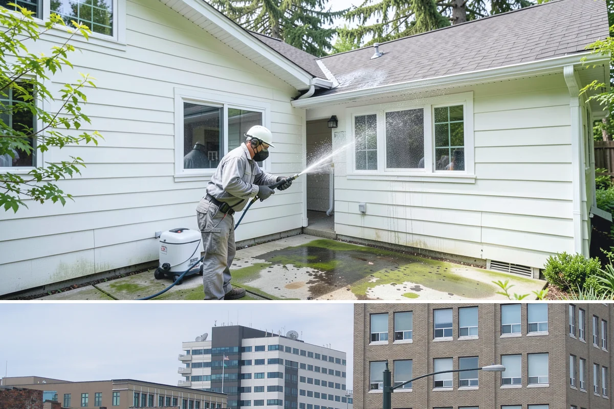 Soft Roof Washing in Everett, Snohomish County, WA - Dry, mild days in summer give the soft wash solution ideal conditions to break down growth completely.