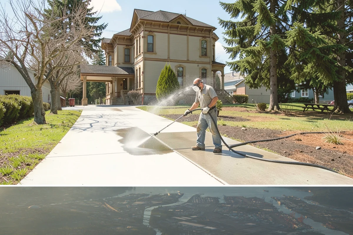 Soft Roof Washing in Fife, Pierce County, WA - Dry, mild days in summer give the soft wash solution ideal conditions to break down growth completely.
