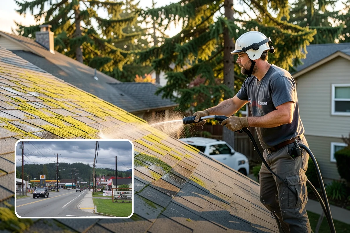 Soft Roof Washing in Granite Falls, Snohomish County, WA - Preserves shingle granules and manufacturer warranty coverage