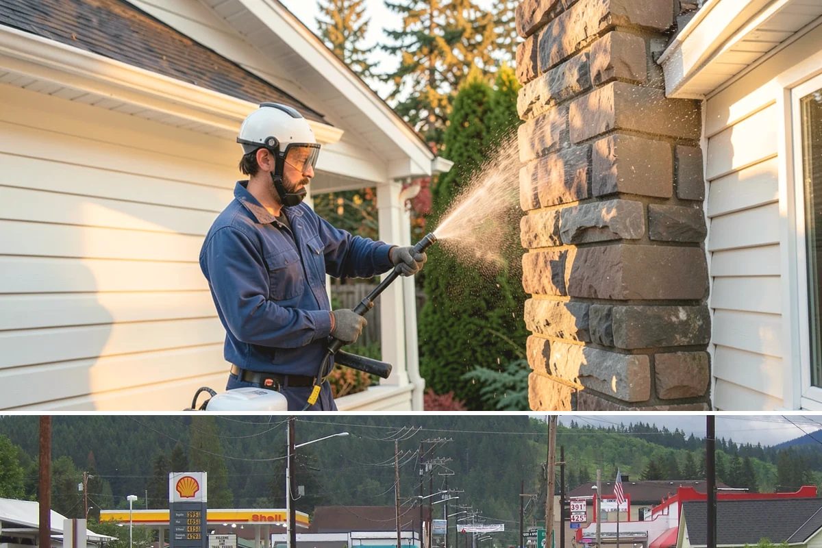 Soft Roof Washing in Granite Falls, Snohomish County, WA - Dry, mild days in summer give the soft wash solution ideal conditions to break down growth completely.