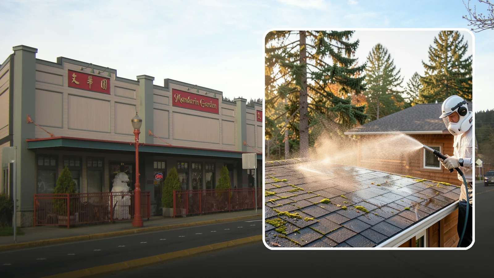 Soft Roof Washing in Issaquah, King County, WA - A gentle low-pressure soft wash that safely removes organic growth from delicate or aging Washington roofs.