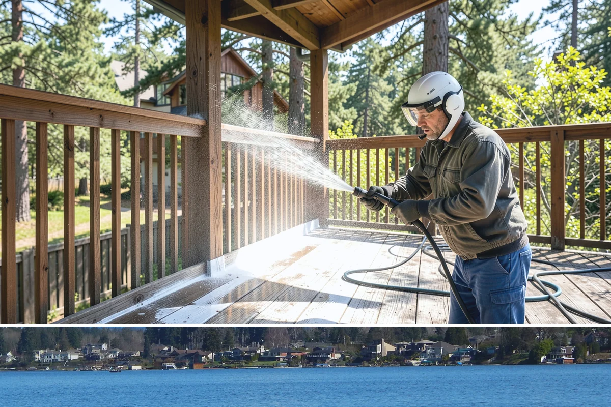 Soft Roof Washing in Lake Stevens, Snohomish County, WA - Dry, mild days in summer give the soft wash solution ideal conditions to break down growth completely.