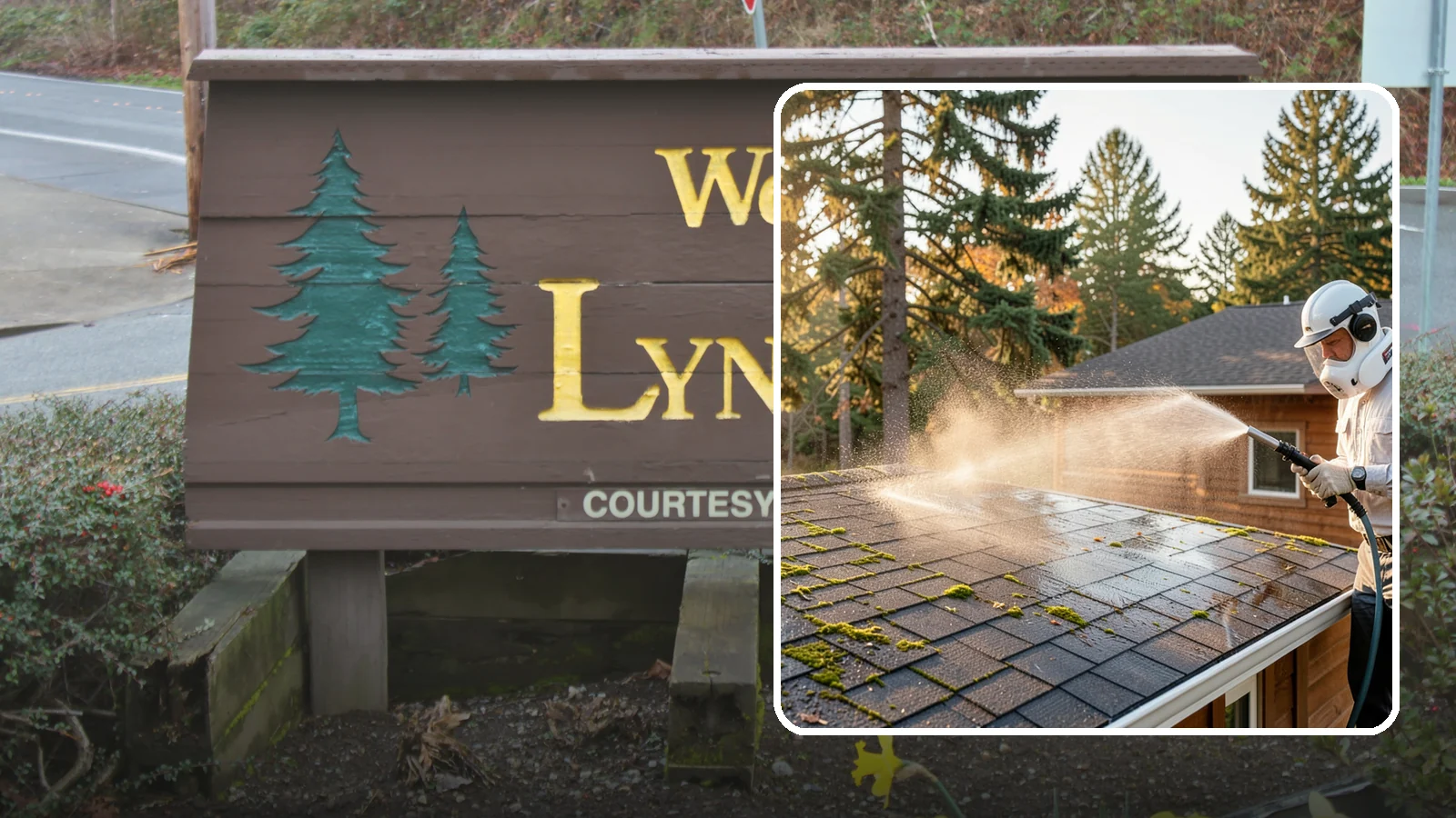 Soft Roof Washing in Lynnwood, Snohomish County, WA - A gentle low-pressure soft wash that safely removes organic growth from delicate or aging Washington roofs.