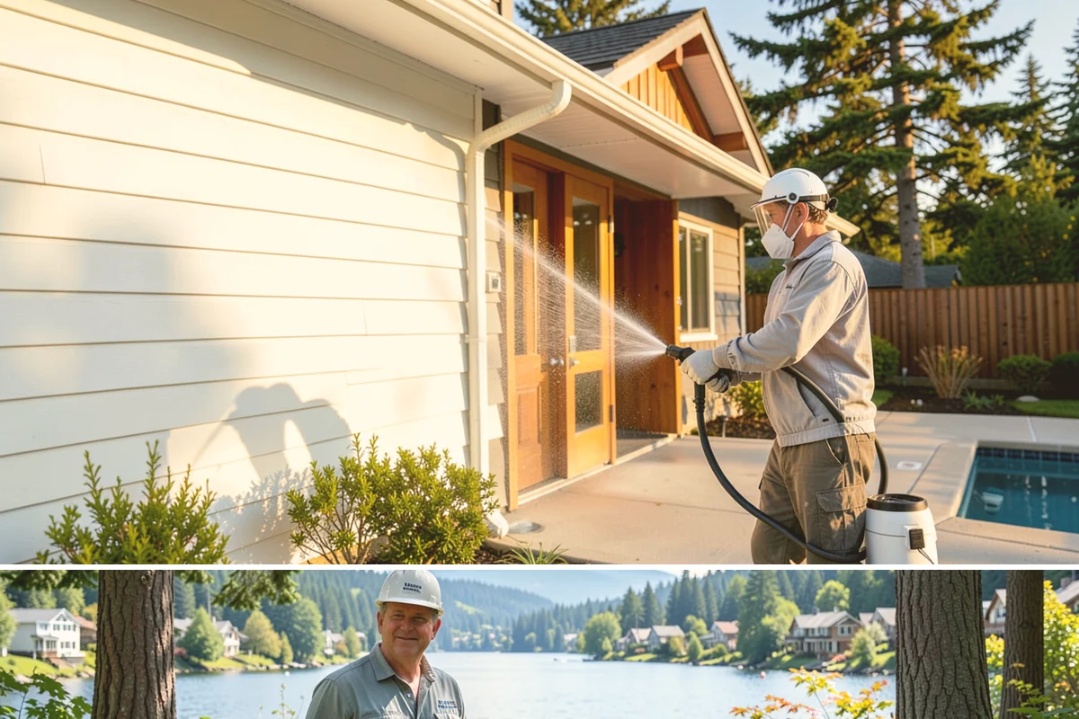 Soft Roof Washing in Milton, King County, WA - Dry, mild days in summer give the soft wash solution ideal conditions to break down growth completely.