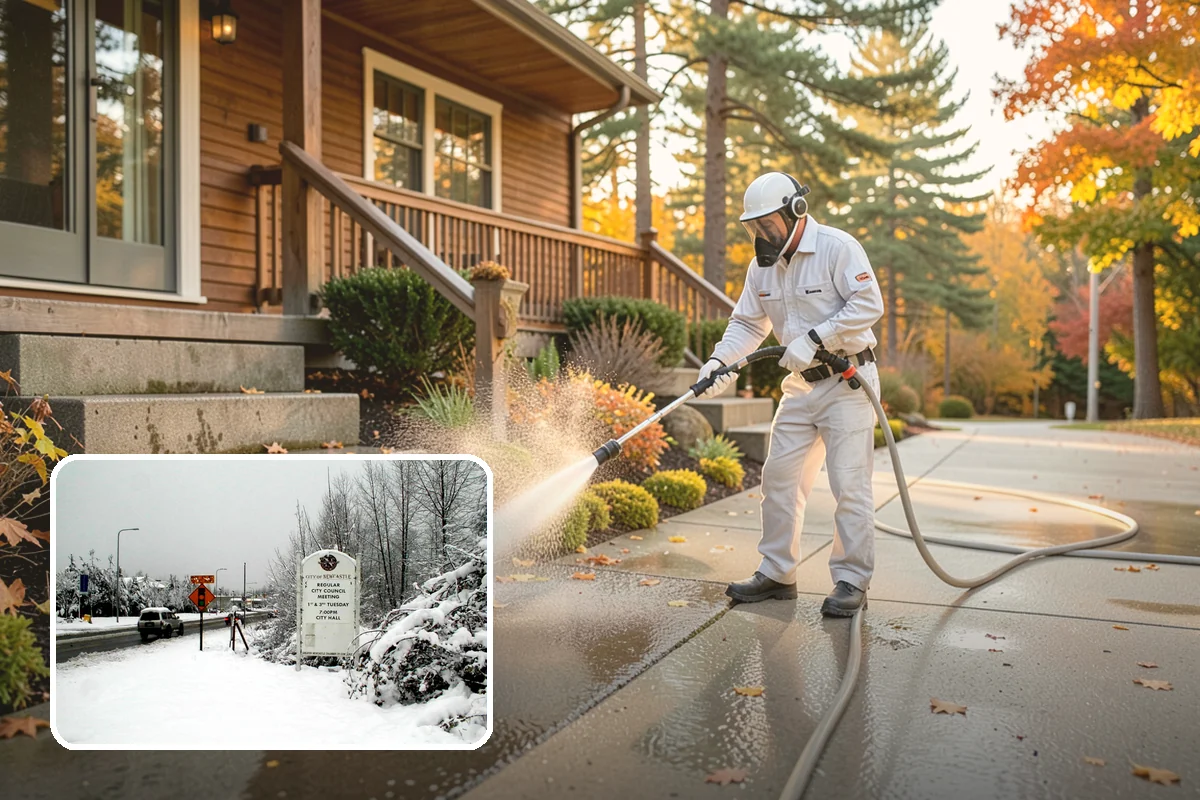 Soft Roof Washing in Newcastle, King County, WA - Preserves shingle granules and manufacturer warranty coverage