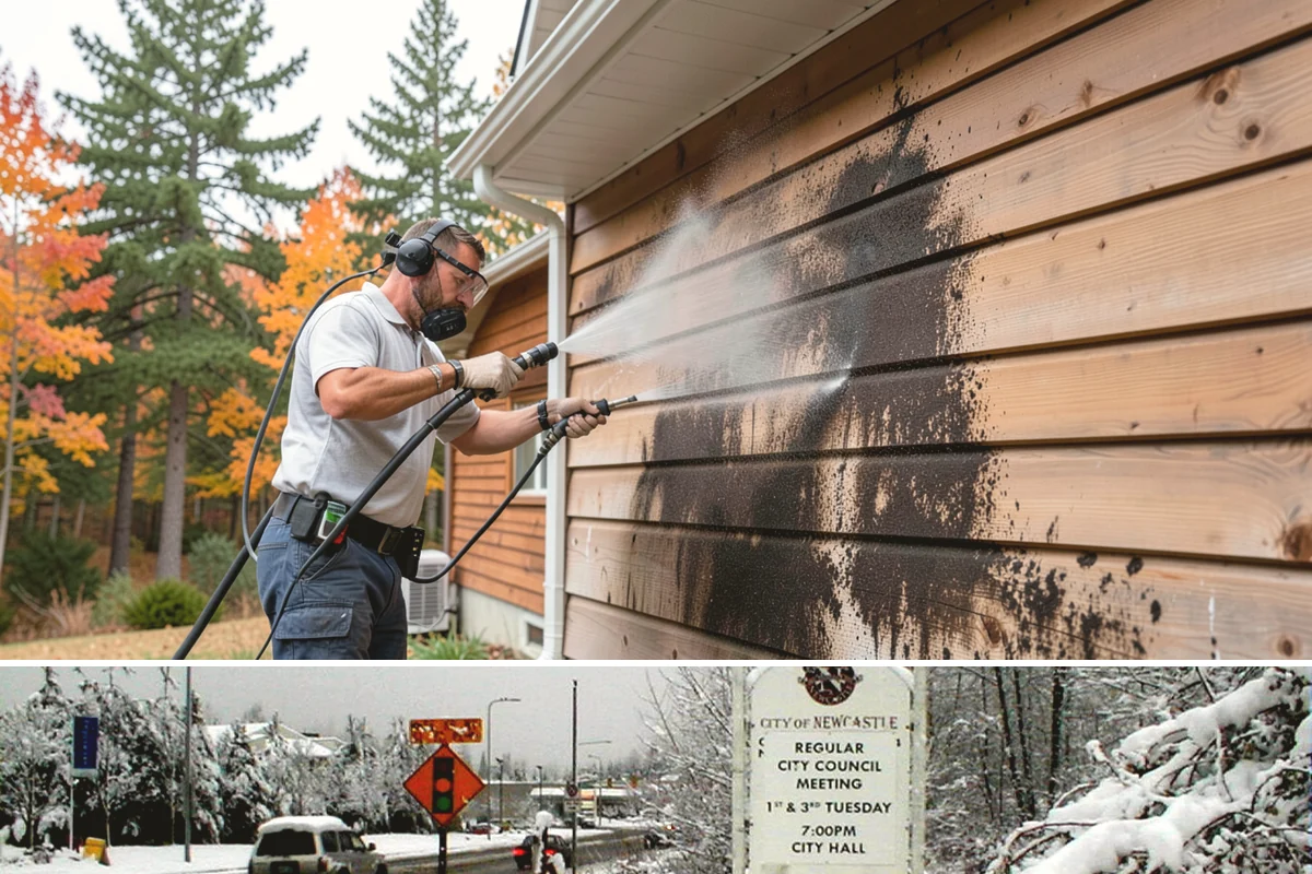Soft Roof Washing in Newcastle, King County, WA - Dry, mild days in summer give the soft wash solution ideal conditions to break down growth completely.