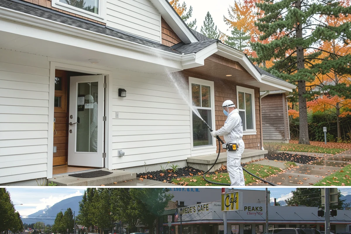 Soft Roof Washing in North Bend, King County, WA - Dry, mild days in summer give the soft wash solution ideal conditions to break down growth completely.