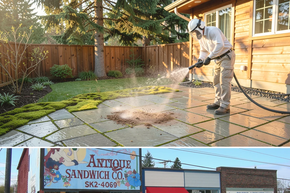 Soft Roof Washing in Ruston, Pierce County, WA - Dry, mild days in summer give the soft wash solution ideal conditions to break down growth completely.