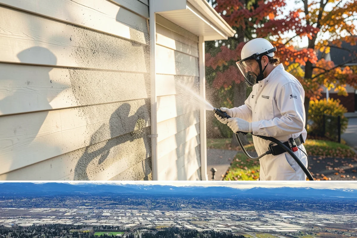 Soft Roof Washing in SeaTac, King County, WA - Dry, mild days in summer give the soft wash solution ideal conditions to break down growth completely.