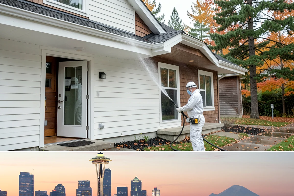 Soft Roof Washing in Seattle, King County, WA - Dry, mild days in summer give the soft wash solution ideal conditions to break down growth completely.