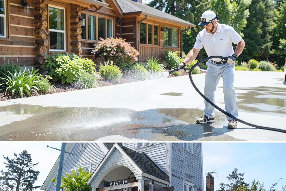 Soft Roof Washing in Steilacoom, Pierce County, WA - Dry, mild days in summer give the soft wash solution ideal conditions to break down growth completely.