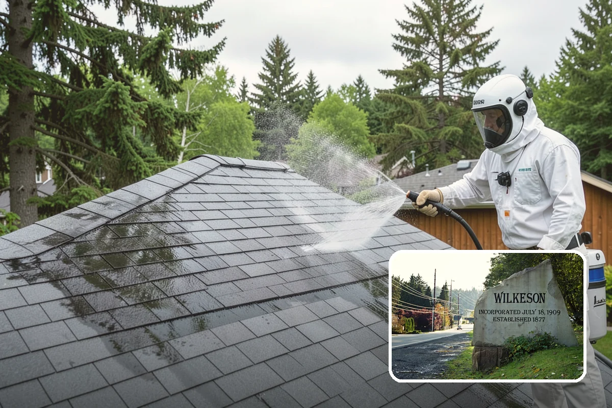 Soft Roof Washing in Wilkeson, Pierce County, WA - Preserves shingle granules and manufacturer warranty coverage