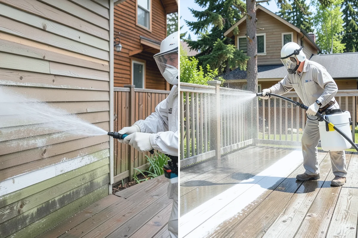 Soft Washing in Beaux Arts Village, King County, WA - Inspect the surface and identify the organic growth present