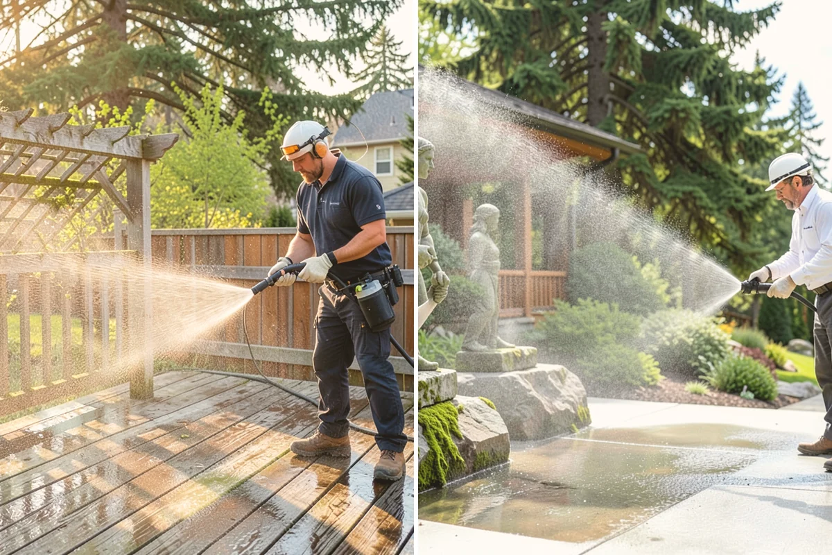 Soft Washing in Bellevue, King County, WA - Inspect the surface and identify the organic growth present
