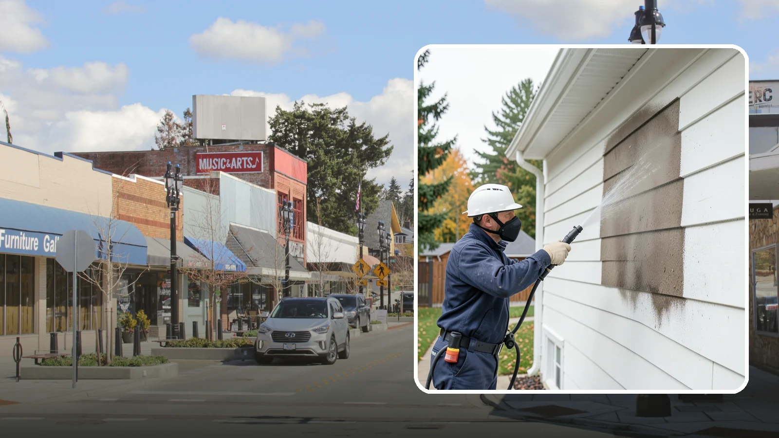 Soft Washing in Bothell, King County, WA - Soft washing cleans delicate exterior surfaces with low pressure and specialized solutions rather than the force of a pressure...