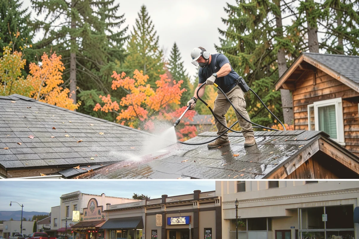 Soft Washing in Burlington, Skagit County, WA - Effective through most of the year in Washington, though the damp spring and fall growing seasons are when soft washing pays off...