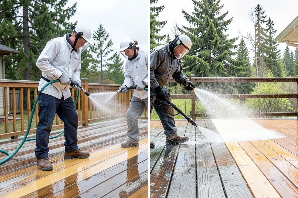 Soft Washing in Concrete, Skagit County, WA - Inspect the surface and identify the organic growth present
