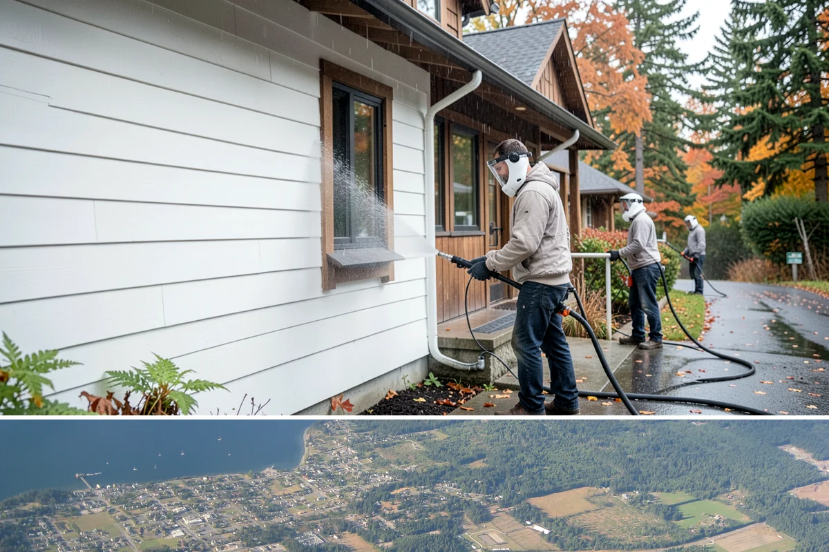 Soft Washing in Coupeville, Island County, WA - Effective through most of the year in Washington, though the damp spring and fall growing seasons are when soft washing pays off...