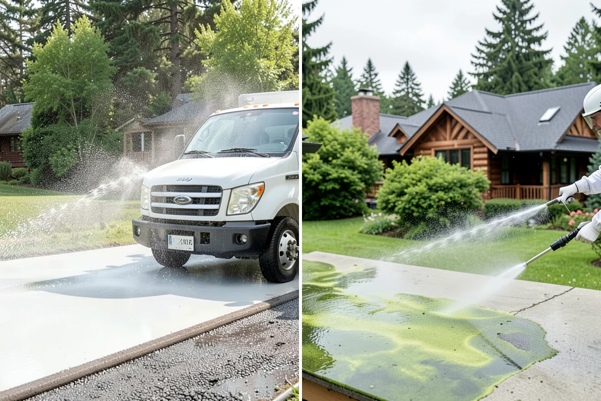 Soft Washing in Enumclaw, King County, WA - Inspect the surface and identify the organic growth present