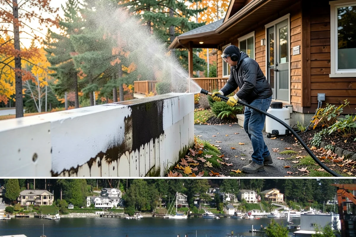 Soft Washing in Gig Harbor, Pierce County, WA - Effective through most of the year in Washington, though the damp spring and fall growing seasons are when soft washing pays off...