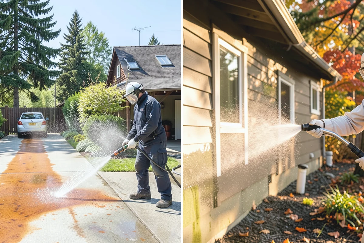 Soft Washing in Hamilton, Skagit County, WA - Inspect the surface and identify the organic growth present