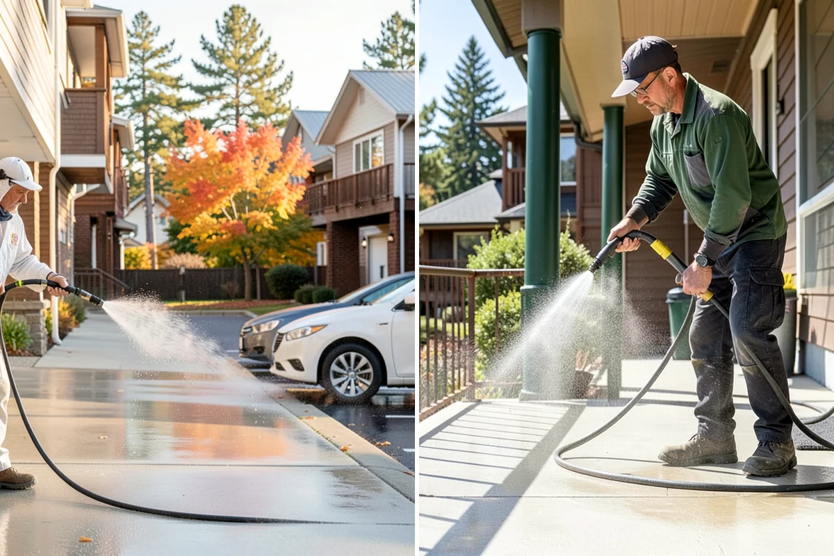 Soft Washing in Lake Forest Park, King County, WA - Inspect the surface and identify the organic growth present