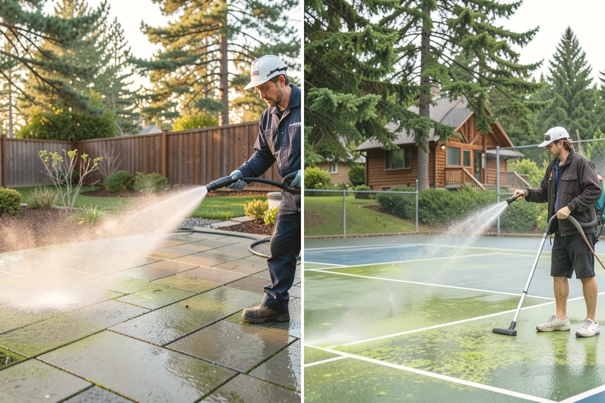 Soft Washing in Lake Stevens, Snohomish County, WA - Inspect the surface and identify the organic growth present