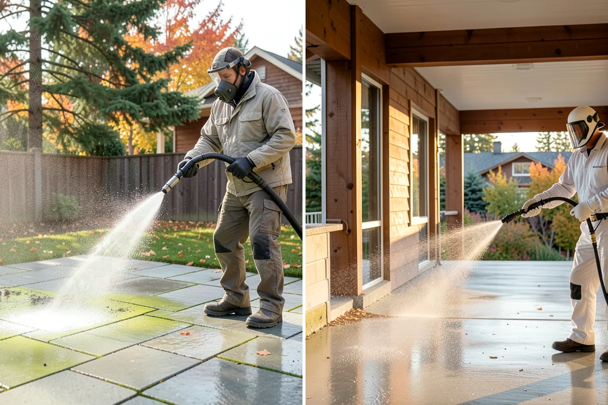 Soft Washing in Lakewood, Pierce County, WA - Inspect the surface and identify the organic growth present