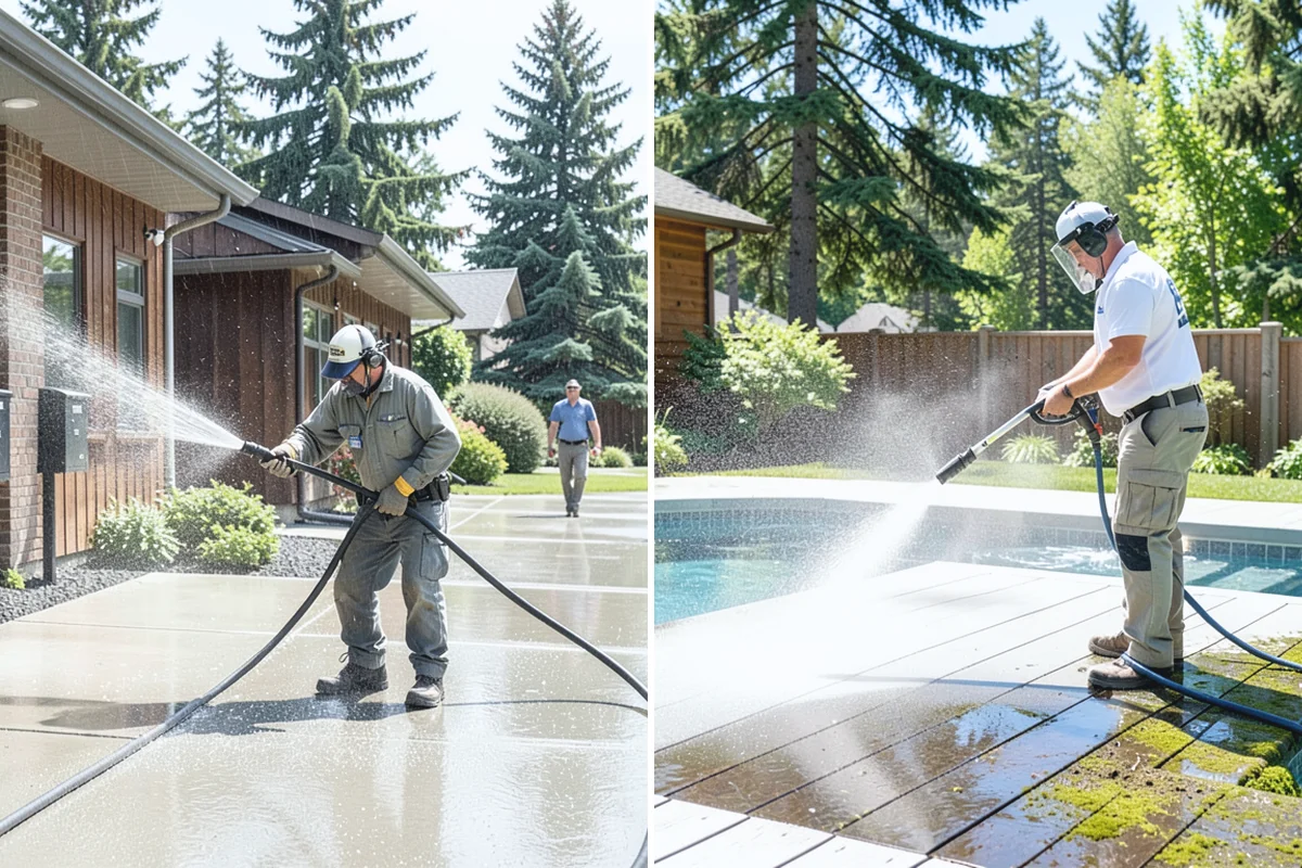 Soft Washing in Medina, King County, WA - Inspect the surface and identify the organic growth present