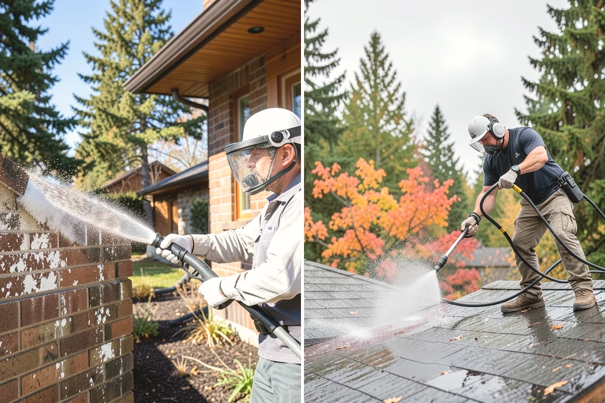 Soft Washing in Mercer Island, King County, WA - Inspect the surface and identify the organic growth present