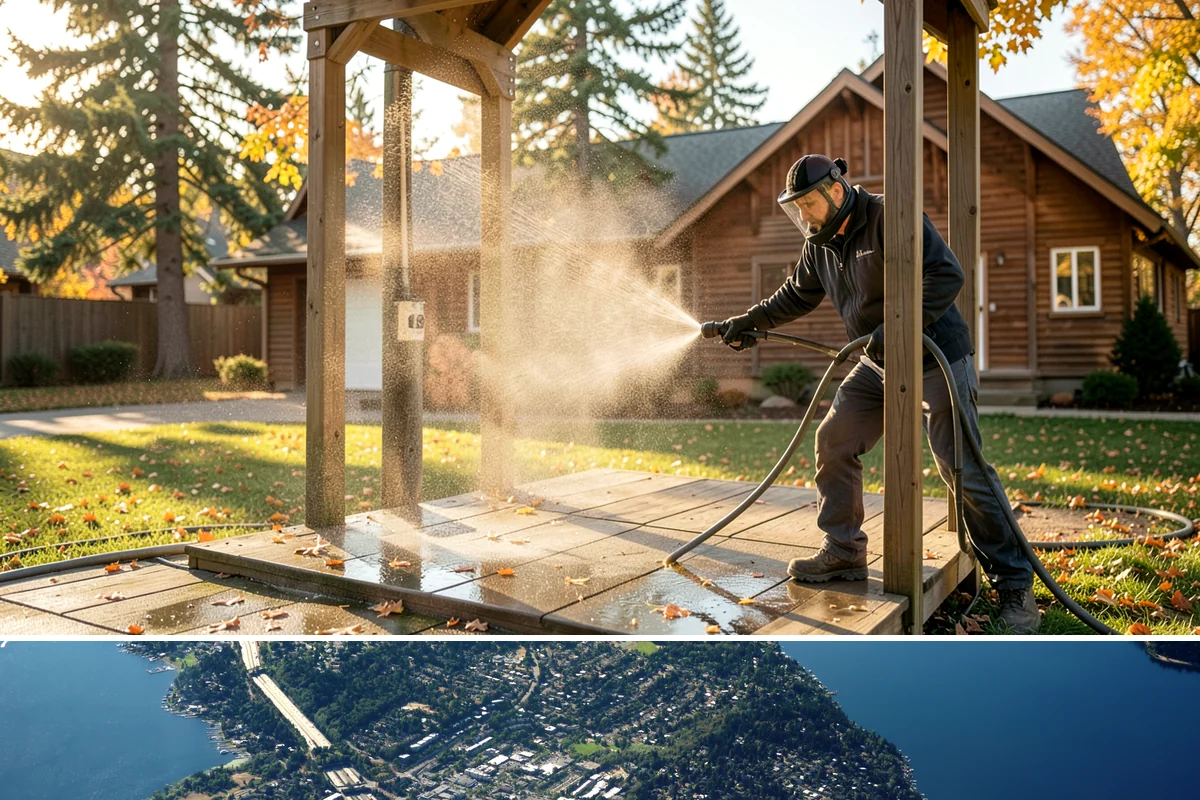 Soft Washing in Mercer Island, King County, WA - Effective through most of the year in Washington, though the damp spring and fall growing seasons are when soft washing pays off...