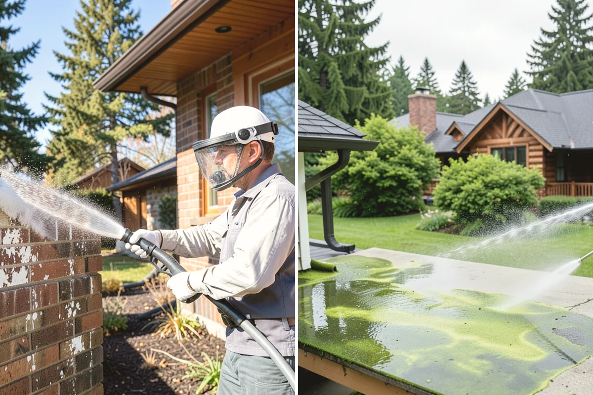 Soft Washing in Mukilteo, Snohomish County, WA - Inspect the surface and identify the organic growth present