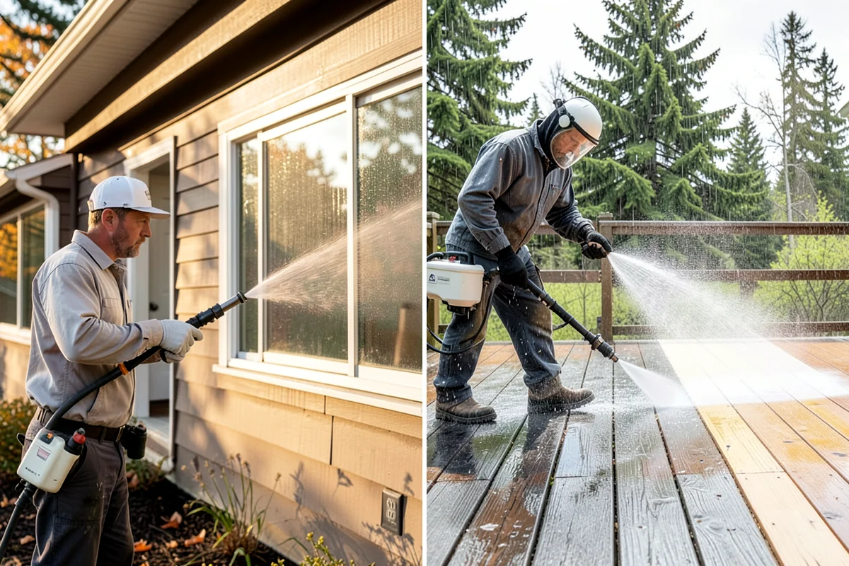 Soft Washing in Puyallup, Pierce County, WA - Inspect the surface and identify the organic growth present