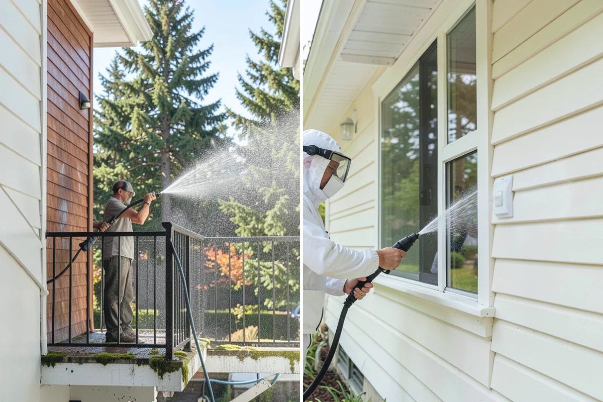 Soft Washing in Renton, King County, WA - Inspect the surface and identify the organic growth present