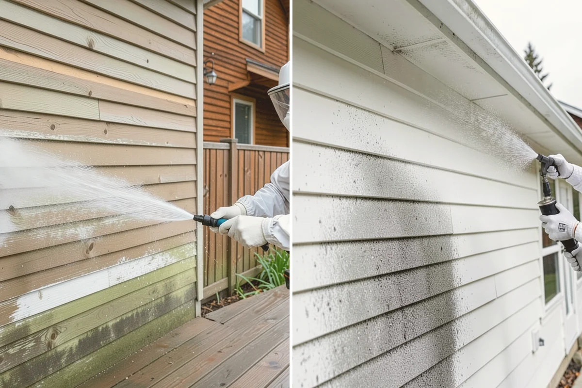Soft Washing in Sammamish, King County, WA - Inspect the surface and identify the organic growth present